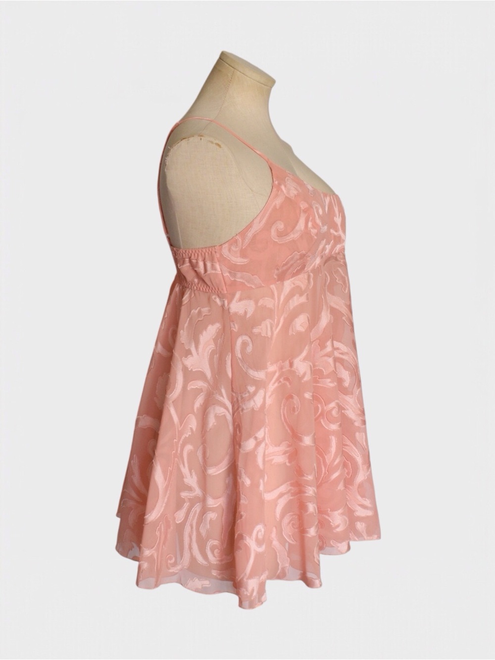 Victorias Secret Vintage 90s Burnout Sheer Mesh Babydoll Chemise Nightgown - Picture 2 of 5